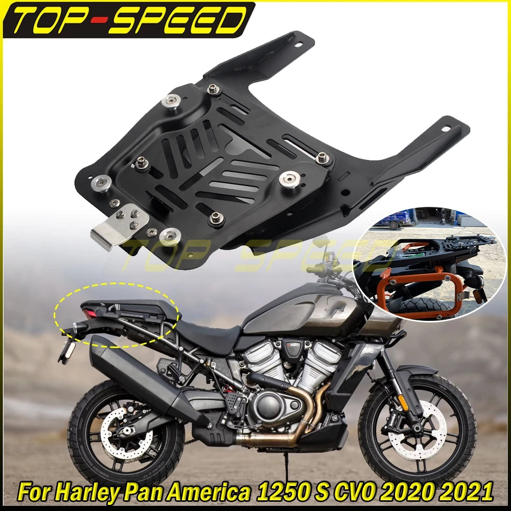 Platine de fixation noire pour bagagerie de Harley Pan America - vue 1