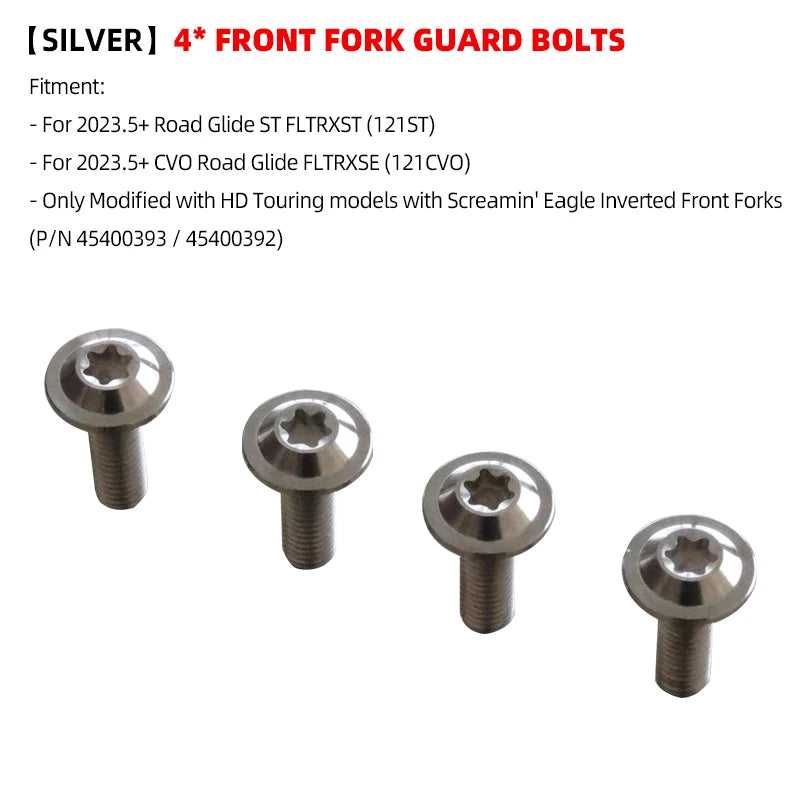 Boulons Titane Étrier/Garde-boue Avant Antivol pour Harley 121 CVO/ST, 117 Road/Street Glide – photo 13/26