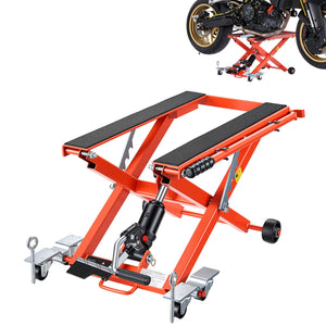 Cric hydraulique de moto SucceBuy 1100/1500 lbs, commande au pied, 4/6 roues – photo 1/8