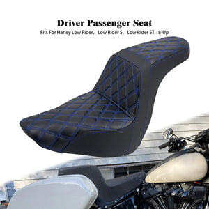 Selle biplace noire en cuir microfibre pour Harley-Davidson Softail - vue 7