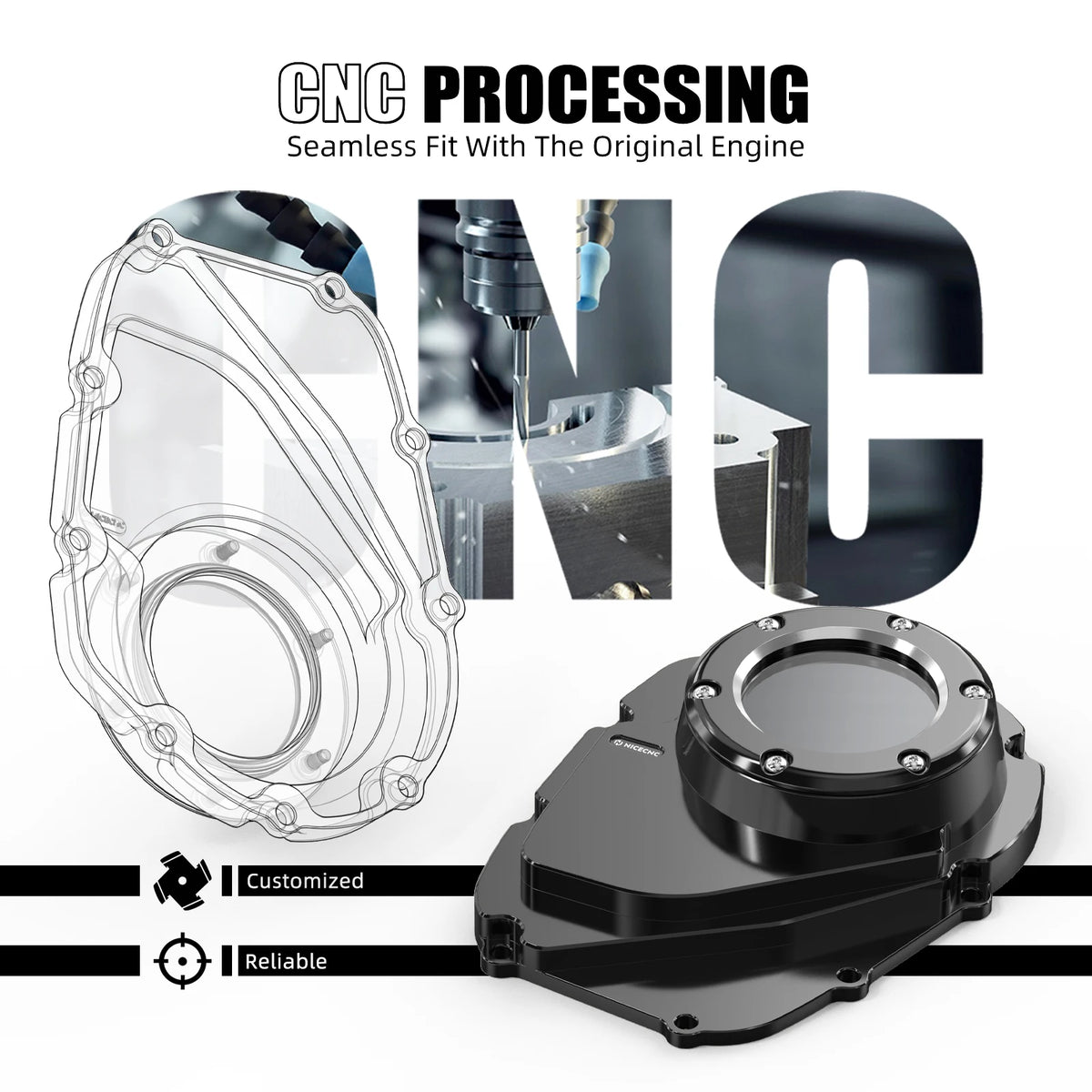 Cache de Distribution (Cam Cover) avec Fenêtre Transparente - Harley-Davidson Touring & Softail M8 2017-2024 – photo 5/9