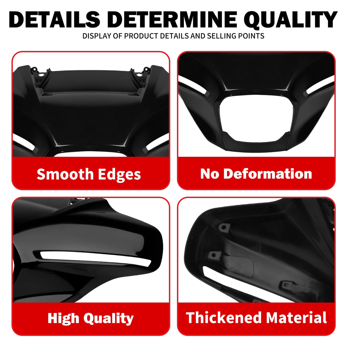 Kit de carénage avant noir avec support d'instruments pour Harley-Davidson Street Glide - vue 6