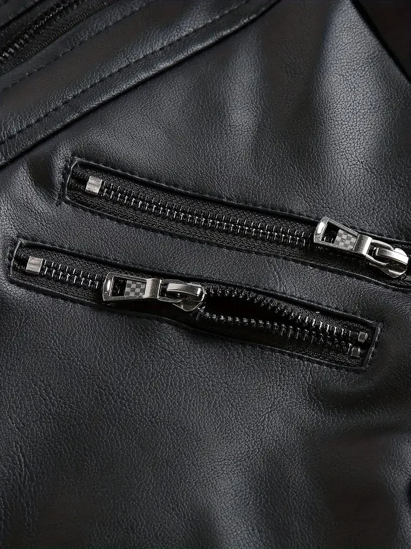 Blouson cuir homme style motard - vue - vue 4