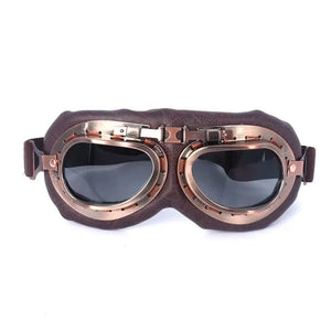 Lunettes de moto vintage style pilote cuivré et steampunk - vue 8
