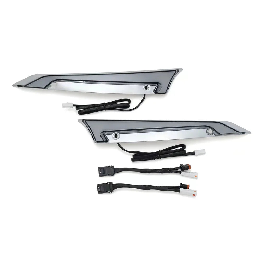 Feux décoratifs de pare-brise LED avec feu de jour et clignotant pour Harley Road Glide - vue 8