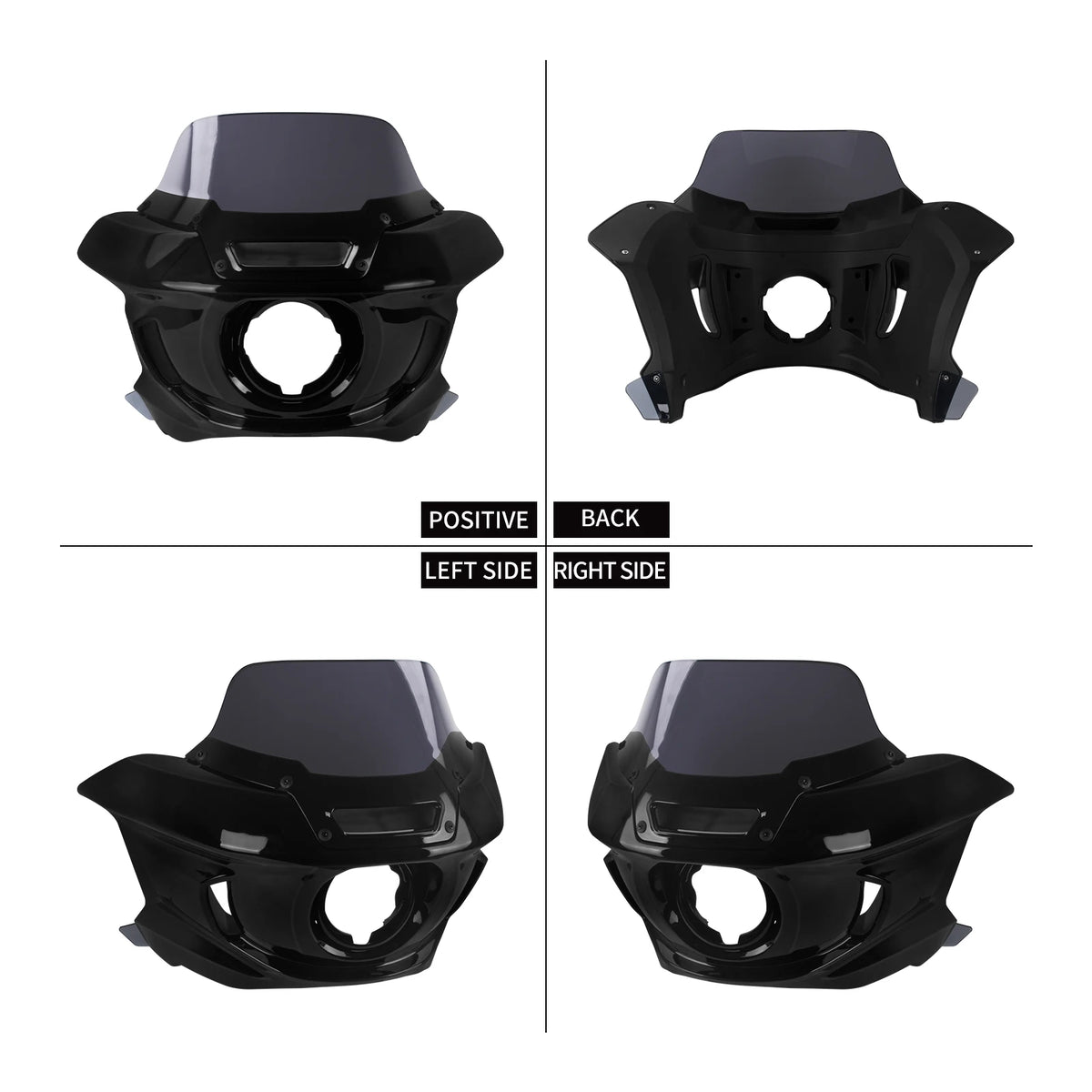 Carénage de phare avant ABS noir avec support pour Harley-Davidson - vue 5