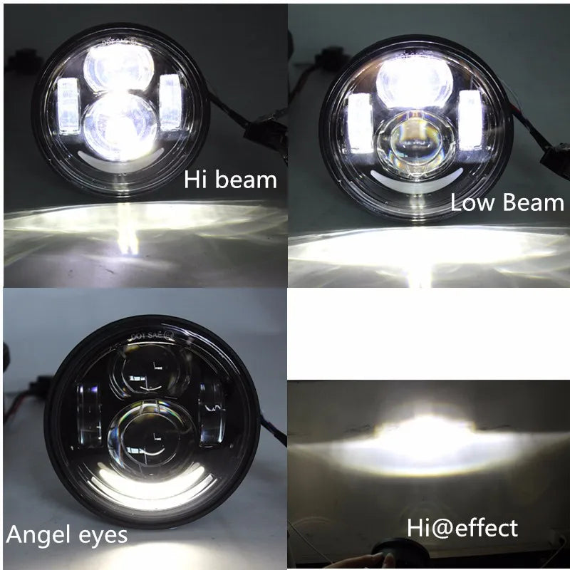 Double phare LED rond pour Harley-Davidson Dyna Fat Bob FXDF - vue 5