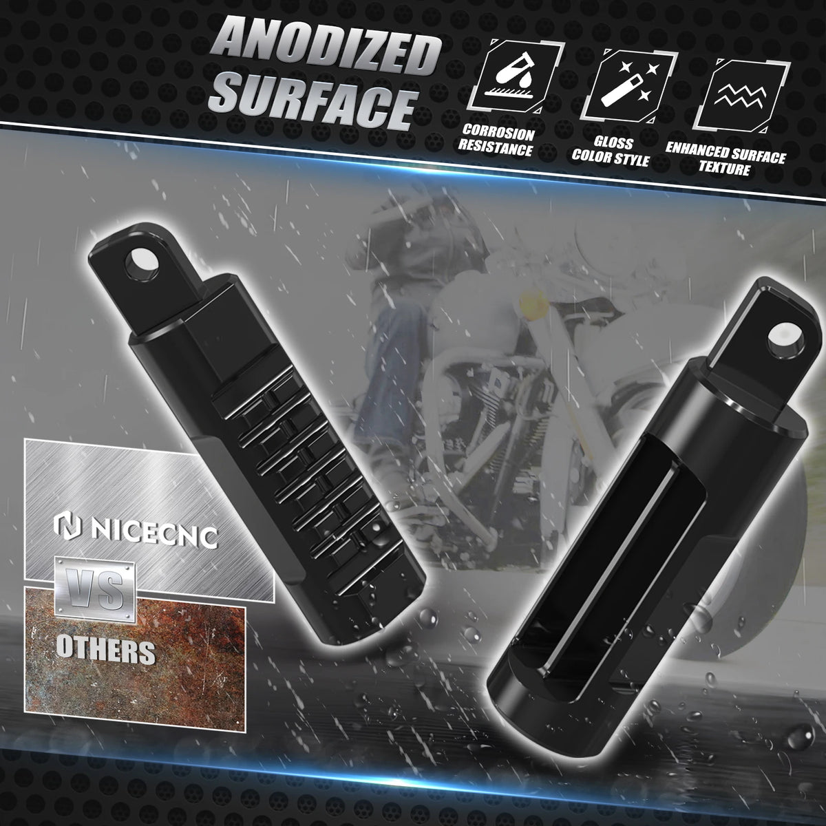 Repose-Pieds Conducteur (Paire) Aluminium - Harley-Davidson Sportster 883/1200 – photo 6/9