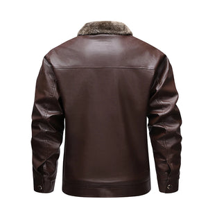 Blouson biker en simili cuir doublé polaire - vue - vue 3