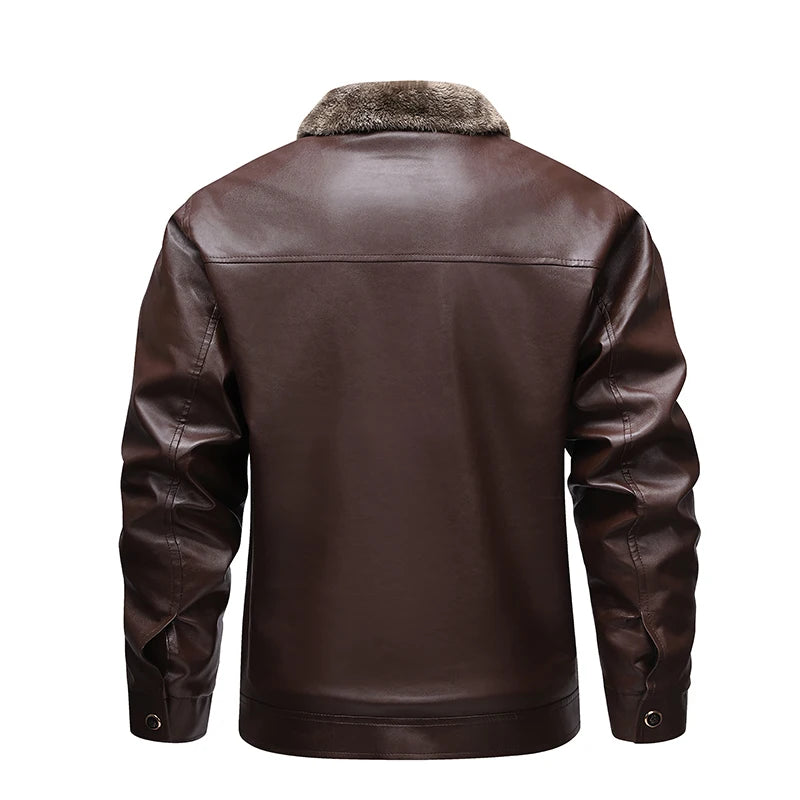 Blouson biker en simili cuir doublé polaire - vue - vue 3