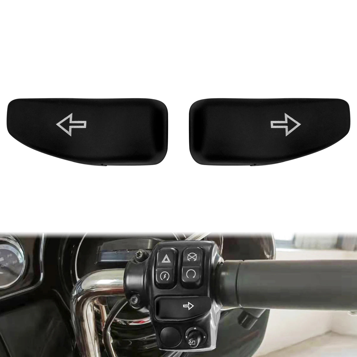 Caches noirs d'extension de bouton clignotant pour Harley-Davidson Touring - vue 7