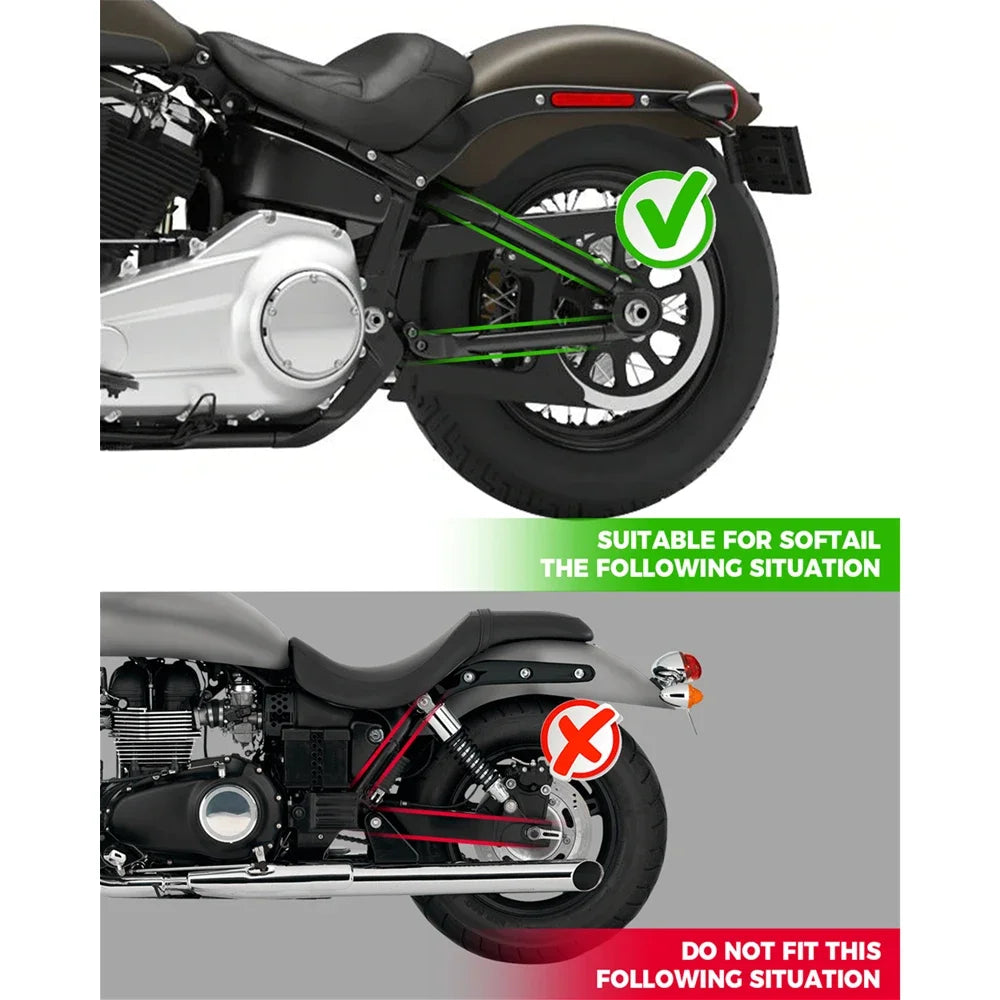 Sacoche de bras oscillant en cuir noir côté gauche pour Harley Softail - vue 5
