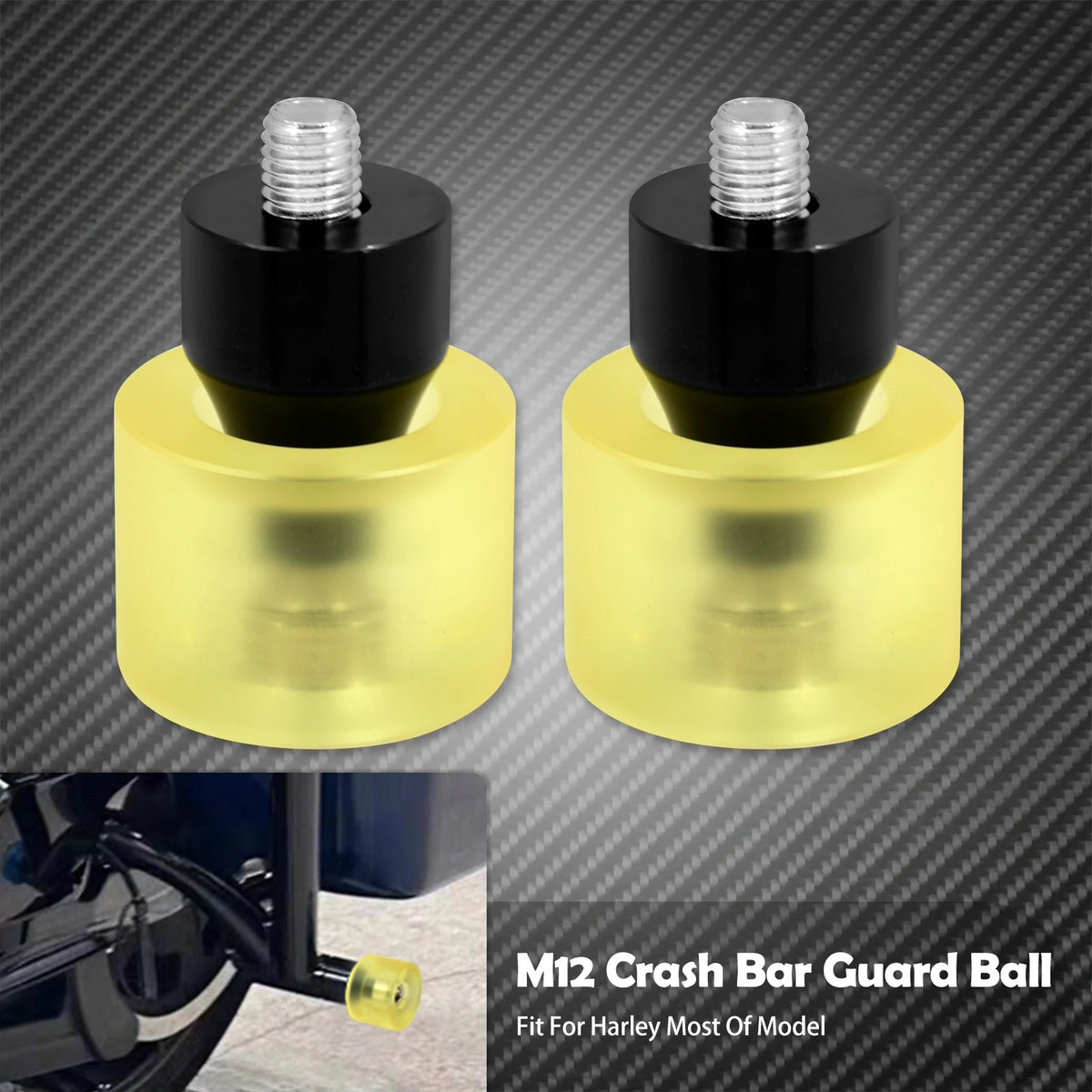 Boules de Protection M12 pour Barres de Garde (Crash Bar) - Harley-Davidson Softail, Touring, Dyna, Sportster – photo 12/17