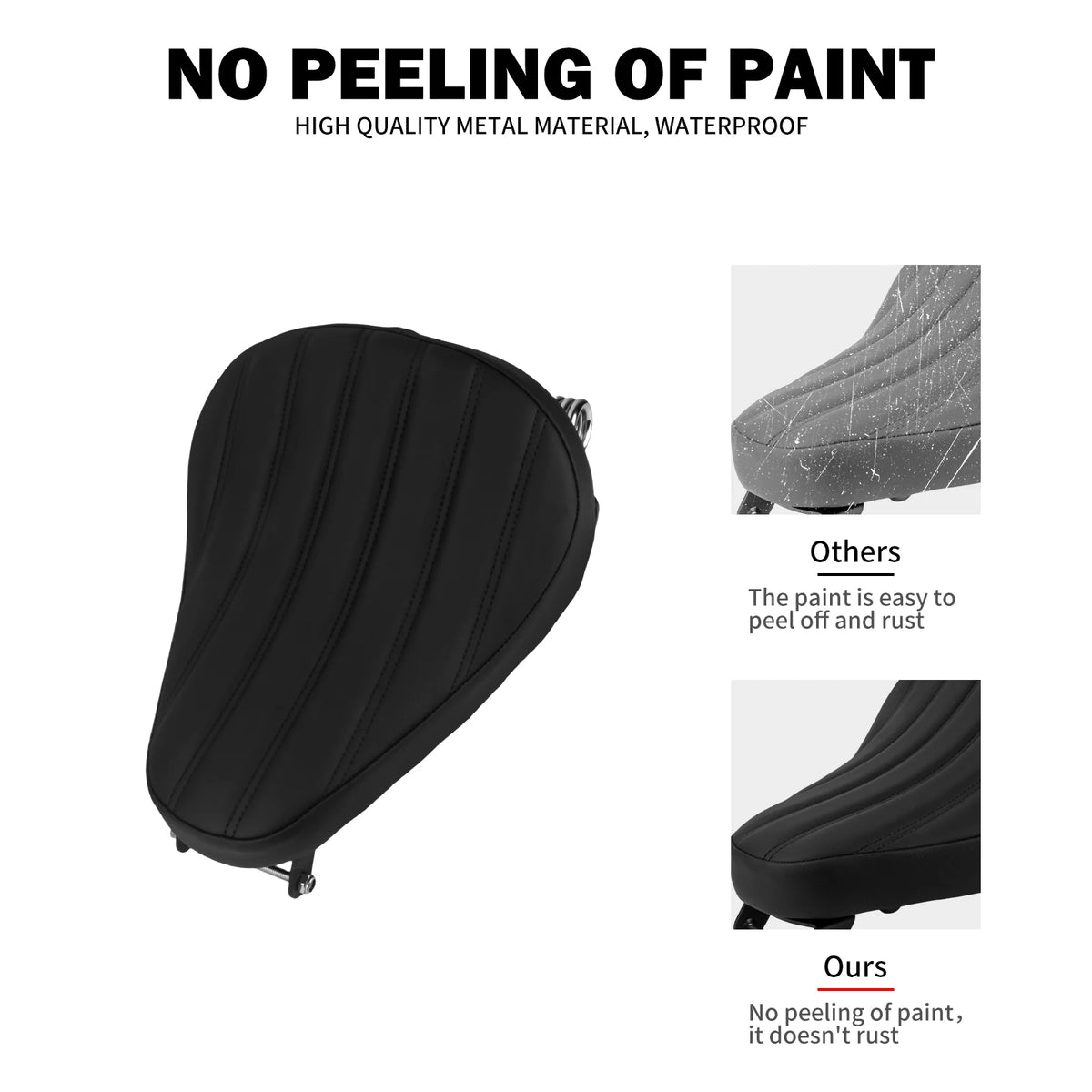 Selle solo noire sur ressorts pour Harley-Davidson Sportster - vue 6