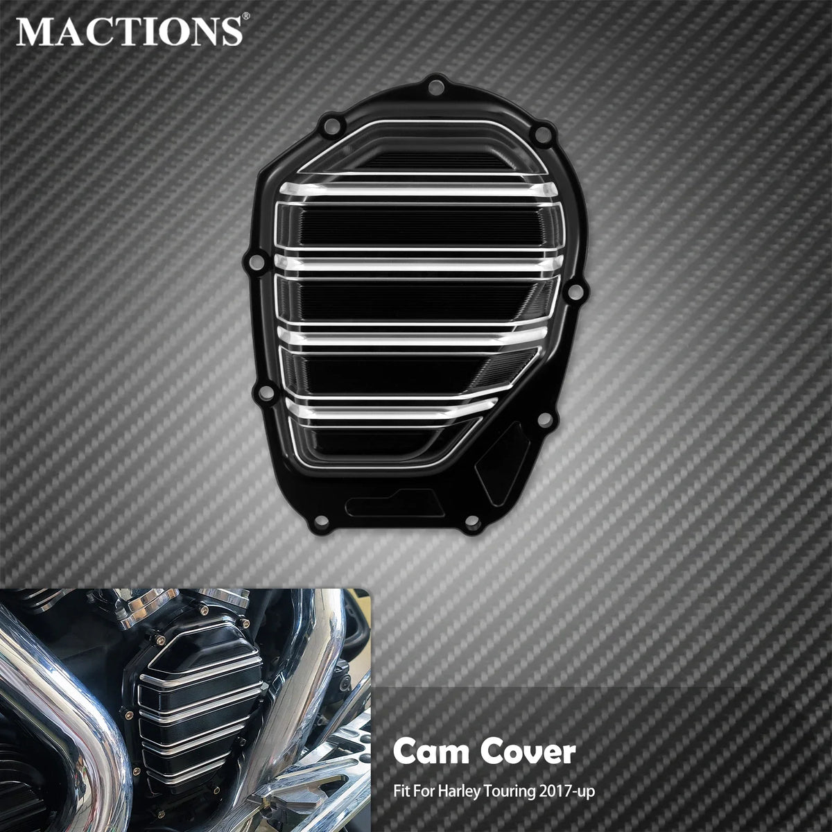 Cache Distribution Décoratif (Cam Cover) - Harley-Davidson M8 Touring Electra, Street, Road Glide, FLHR/FLHT/FLHRC/FLHTK 2017-2025 – photo 1/9