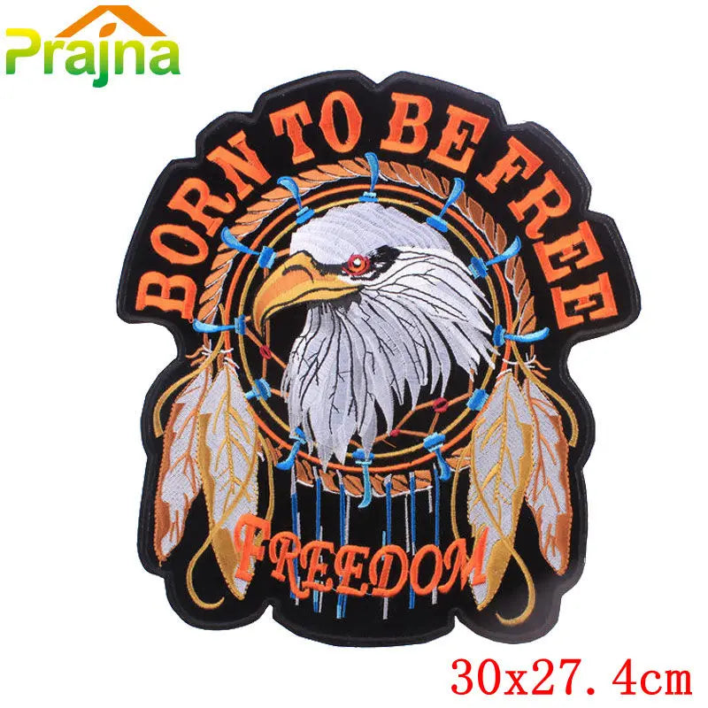 Écusson dorsal brodé biker punk crâne aigle - vue 33