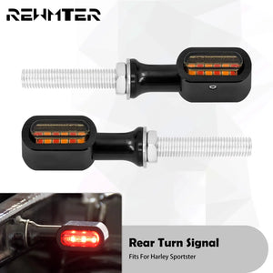 Clignotants LED arrière moto homologués E-Mark rouge/jaune (lot de 2) pour Harley Softail, Touring, Sportster, Dyna - vue 1