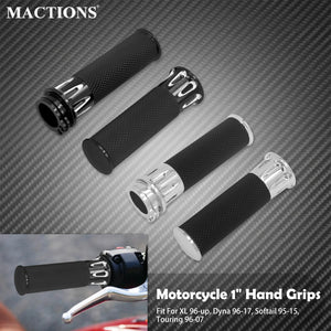 Poignées de guidon CNC 1'' (25mm) - Harley Sportster XL883, XL1200, Touring, Dyna, Softail Custom – photo 1/8