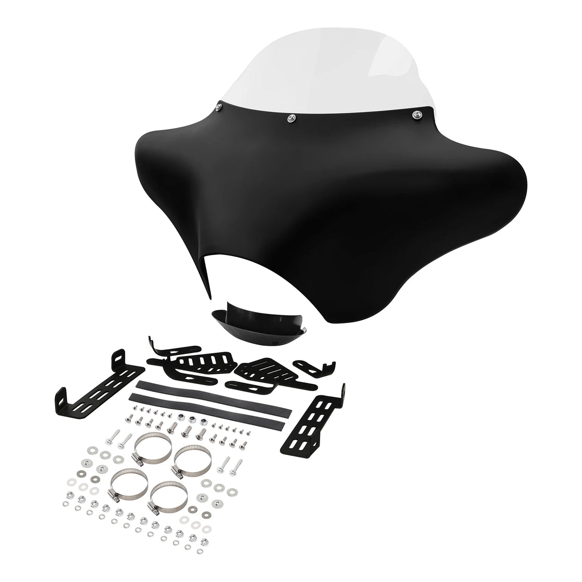 Carénage avant batwing noir avec pare-brise pour moto - vue 6