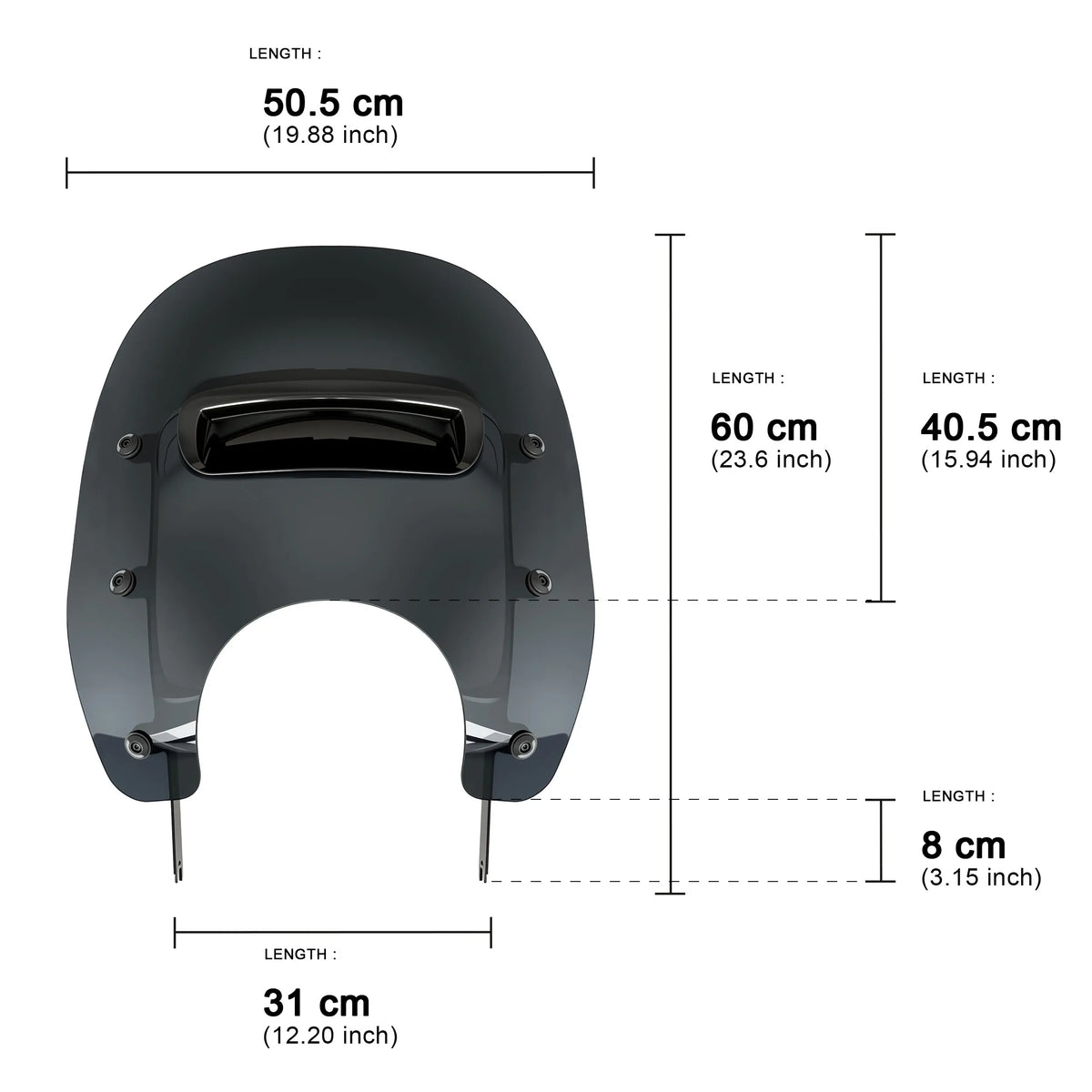 Pare-brise fumé détachable pour Harley Road King - vue 3