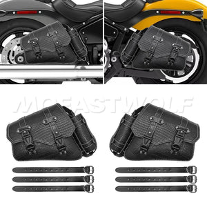 Sacoche de bras oscillant noire côté gauche fixée sur une Harley-Davidson Softail - vue 4