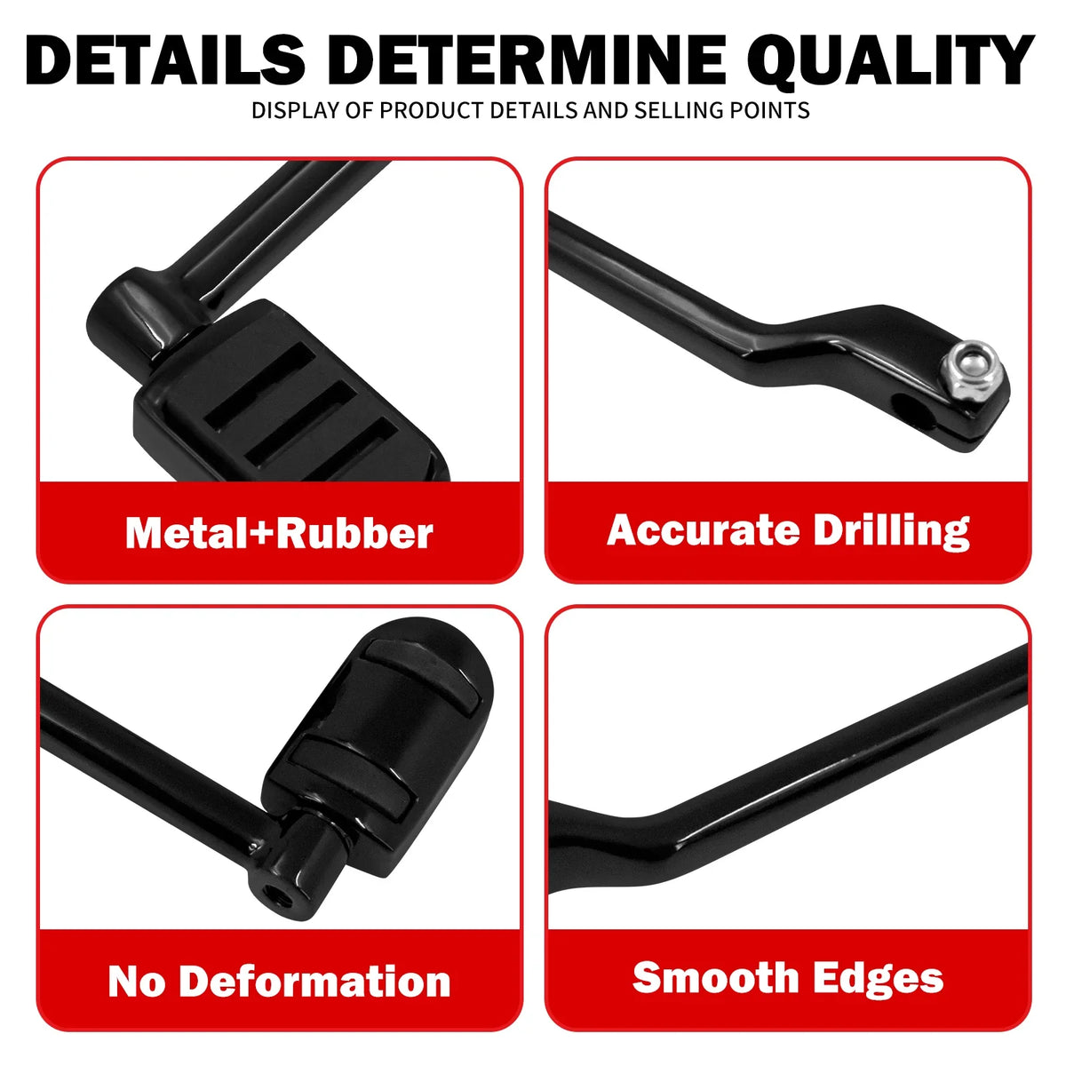 Levier de sélecteur talon-pointe noir pour Harley-Davidson - vue 4