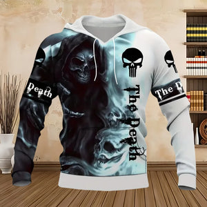 Sweat à capuche crâne 3D homme - vue 1
