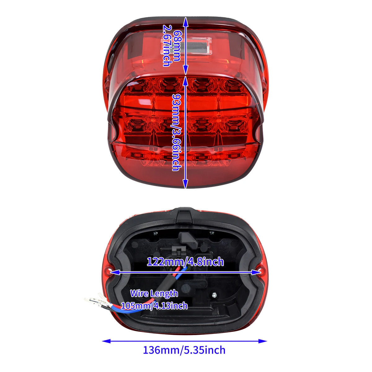 Feu arrière LED avec éclairage de plaque pour Harley Dyna Touring Sportster - vue 3