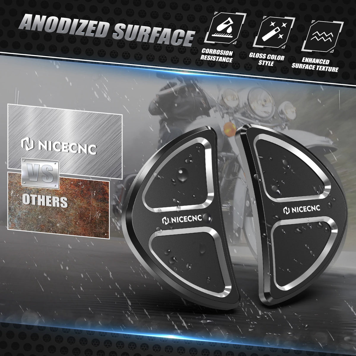 Caches de Trou de Rétroviseur de Carénage (Paire) Aluminium - Harley-Davidson Street Glide 2014-2023 – photo 4/9