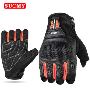 Gants moto mi-doigts noirs - vue de face - vue 7