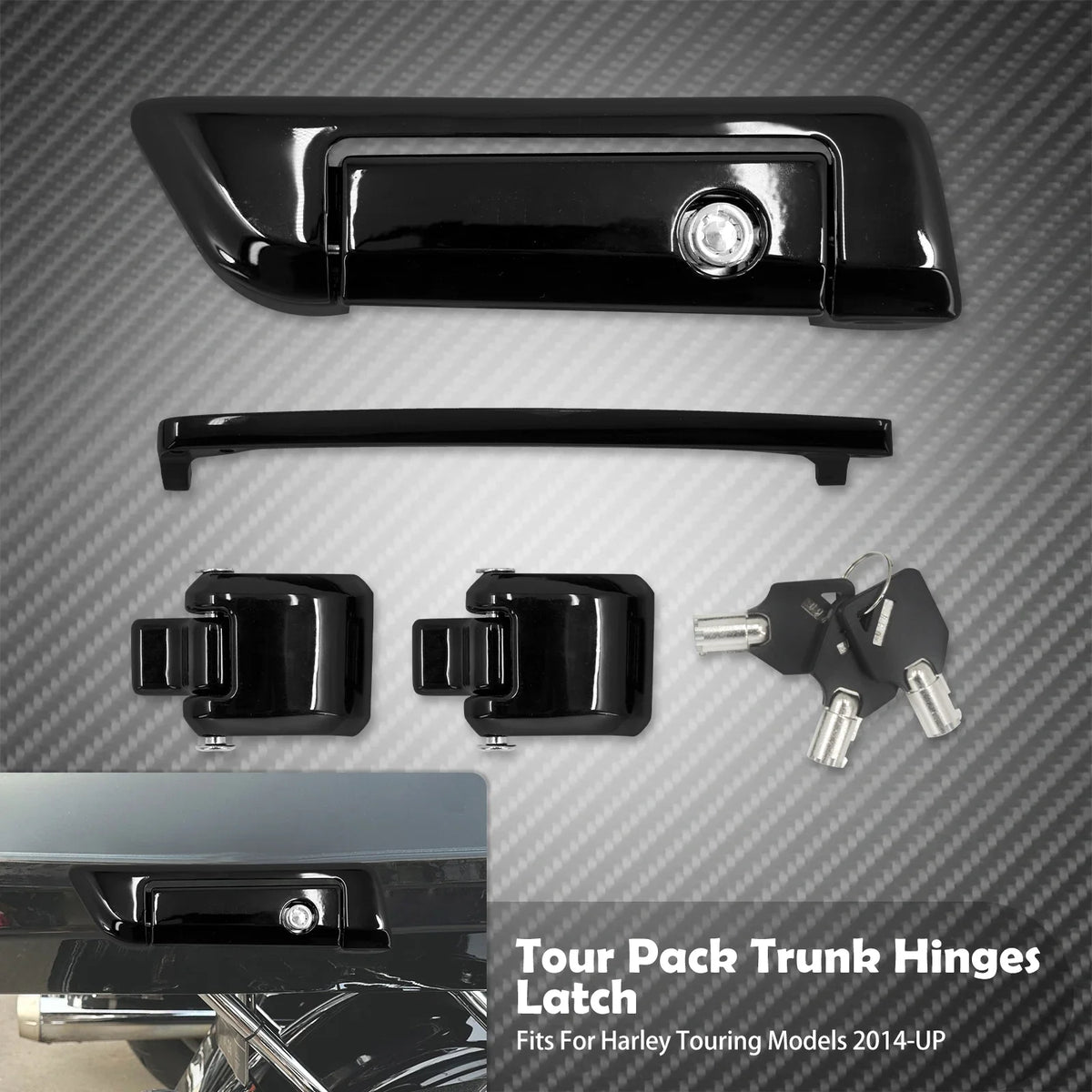 Kit loquet, charnières et clés pour top case Harley Touring - vue 8