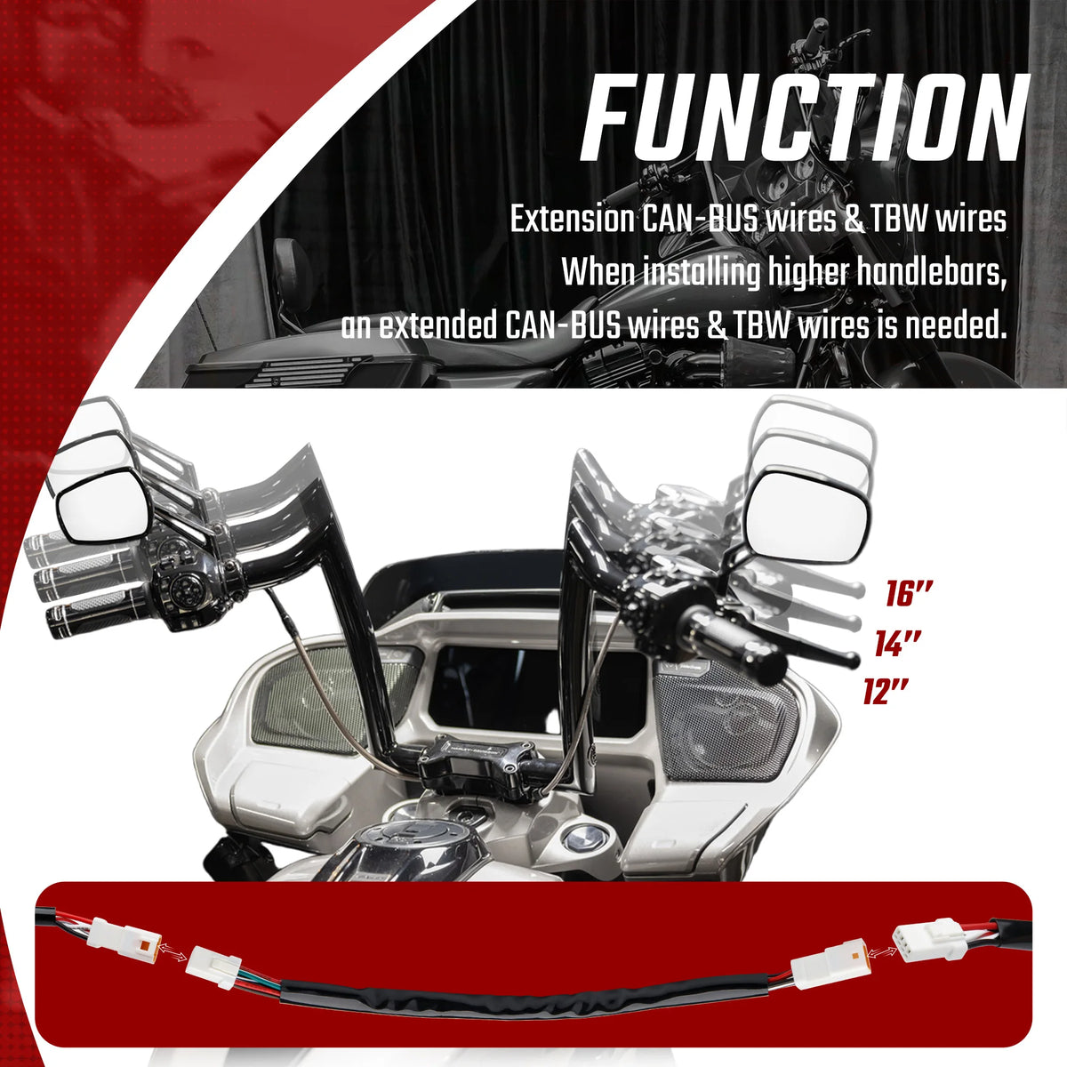 Kit de Rallonge Faisceau CAN-Bus / Throttle-by-Wire (6" à 16") - Harley-Davidson Pan America, CVO Street/Road Glide – photo 5/11