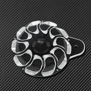 Cache-klaxon CNC noir et chromé pour Harley Big Twin et Sportster - vue 3