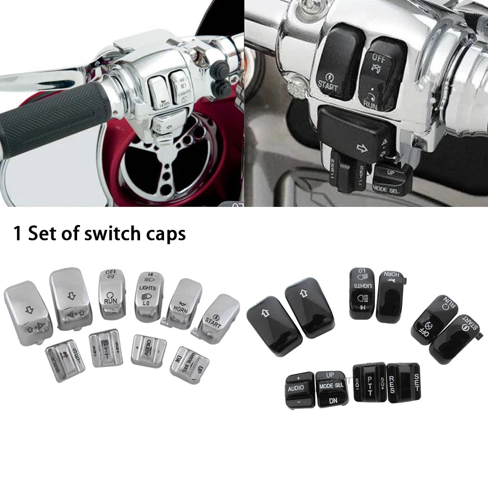 Caches de boutons de commodo pour Harley Touring - vue 1