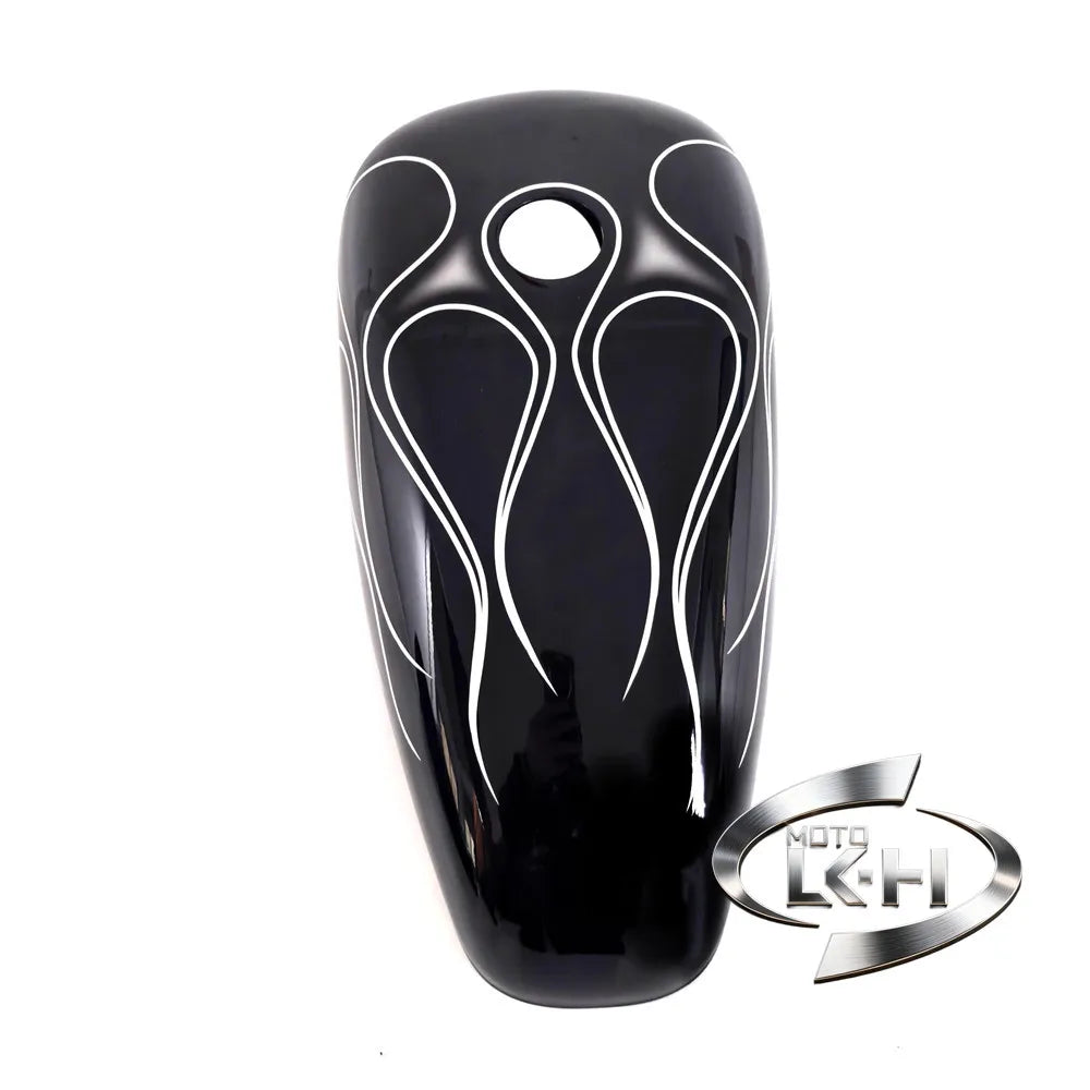 Coque de réservoir d'huile motif flammes pour moto Harley - vue 6