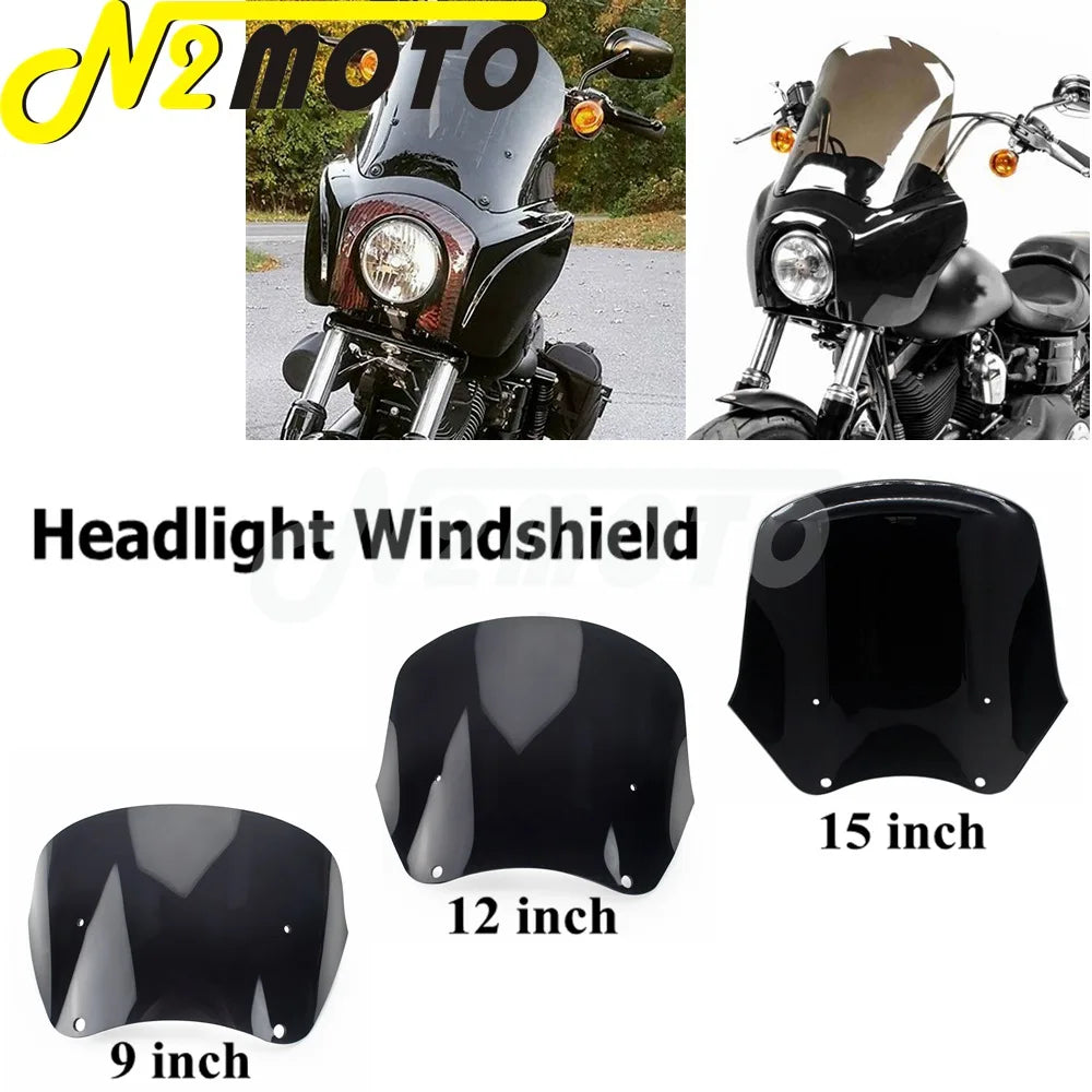 Pare-brise fumé 12 pouces pour Harley Dyna - vue 1