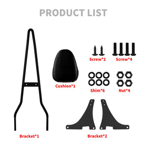 Dossier passager détachable avec coussin (sissy bar) pour Harley-Davidson Sportster XL 883, 1200, Iron, Super Low 2004-2022 – photo 6/6