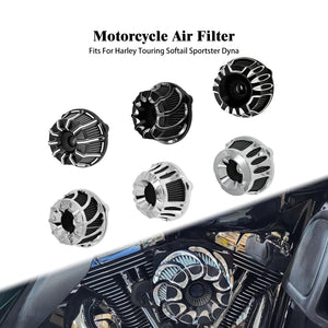 Filtre à air CNC chromé à cornet apparent pour moto Harley-Davidson - vue 1