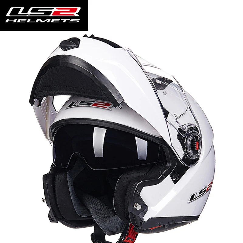 Casque moto modulable LS2 noir avec mentonnière relevée - vue de profil - vue 23