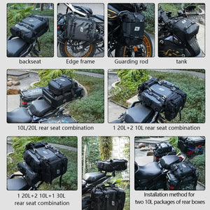 Sacoche noire pour barre de protection moto - vue 2