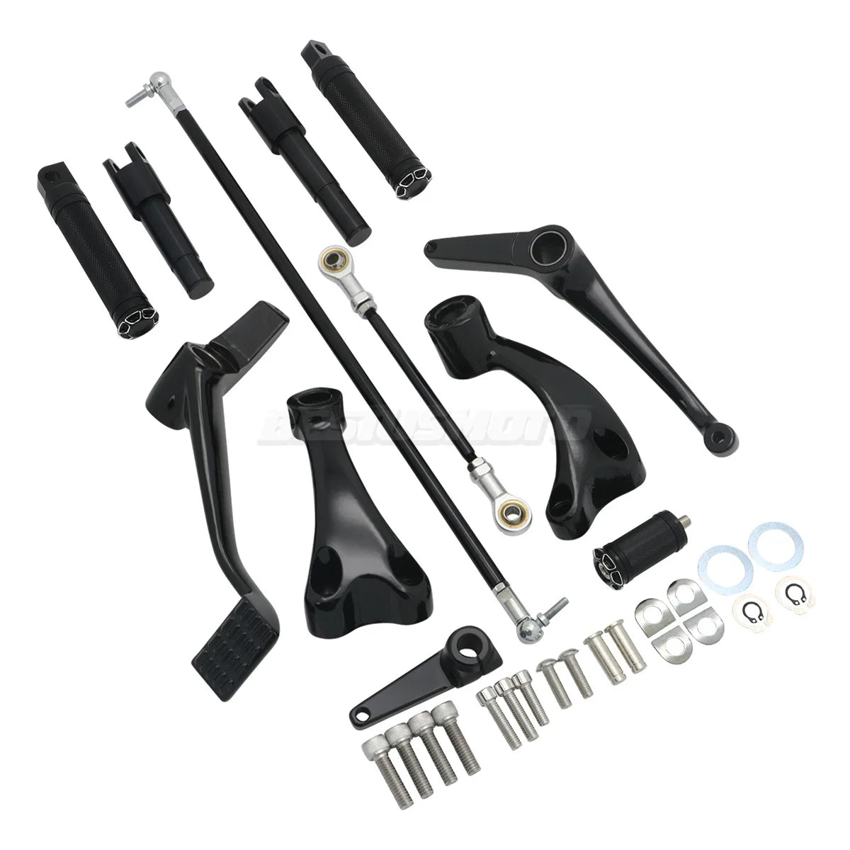 Kit complet commandes avancées CNC, repose-pieds, leviers et biellettes pour Harley-Davidson Sportster XL 883, 1200, 48 2004-2024 – photo 3/20