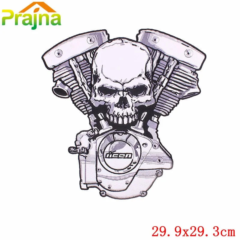 Écusson dorsal brodé biker punk crâne aigle - vue 14