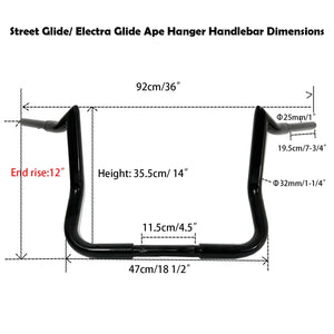 Guidon ape hanger pour Harley Touring batwing - vue 2