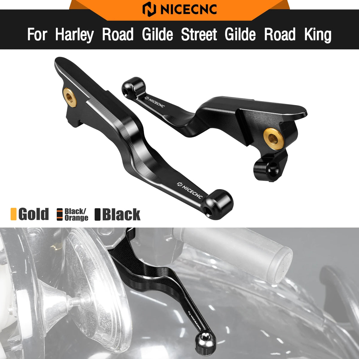 Levier de Frein et d'Embrayage Aluminium - Harley-Davidson Street Glide, Road King, Road Glide Limited 2017-2020 – photo 1/9