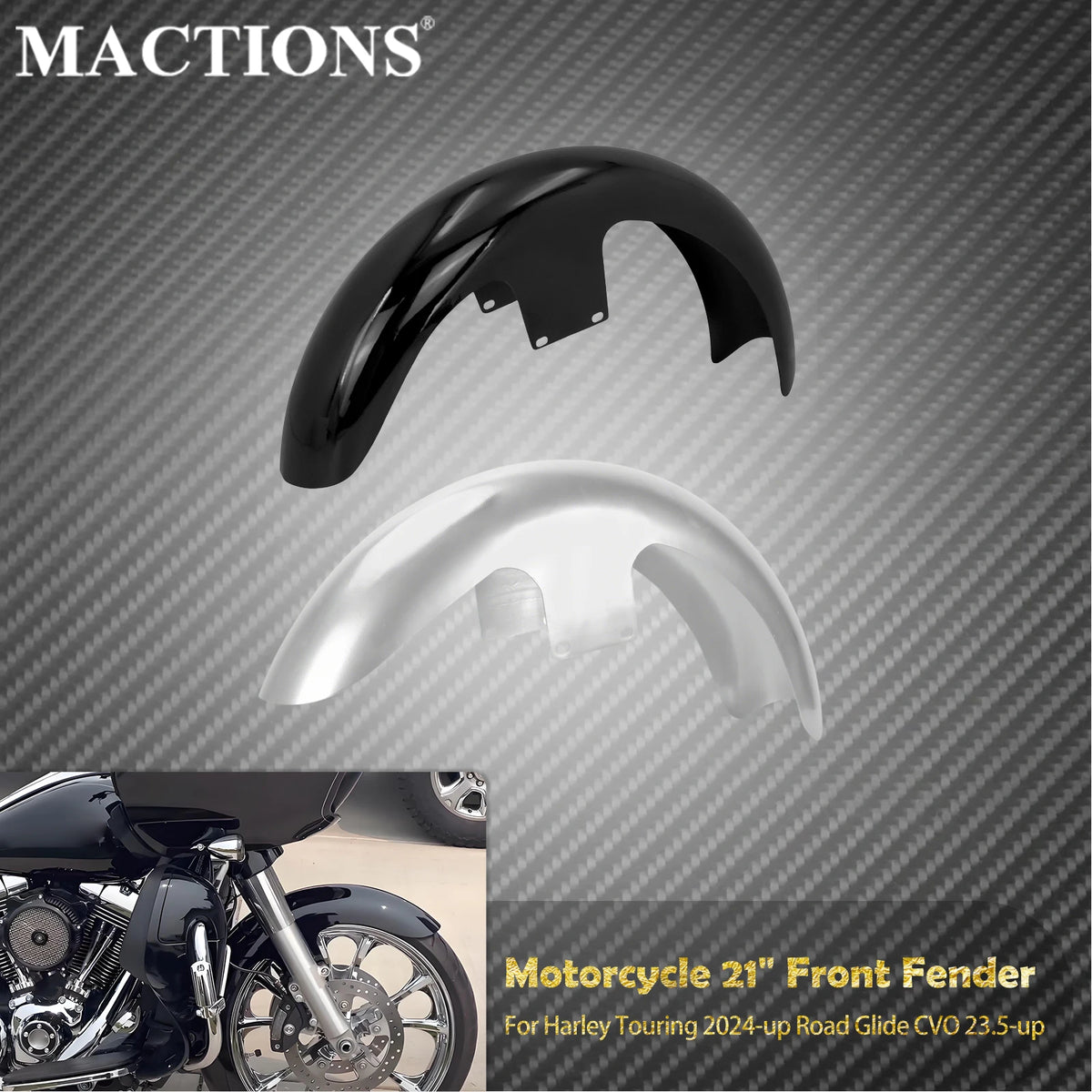 Garde-Boue Avant 21" Noir/Brut - Harley-Davidson Touring 2024 – photo 1/8