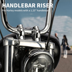 Rehausseurs de guidon 8 pouces (20 cm) pour guidon 1,25" - Harley-Davidson Dyna, Softail, Sportster, Touring – photo 2/6