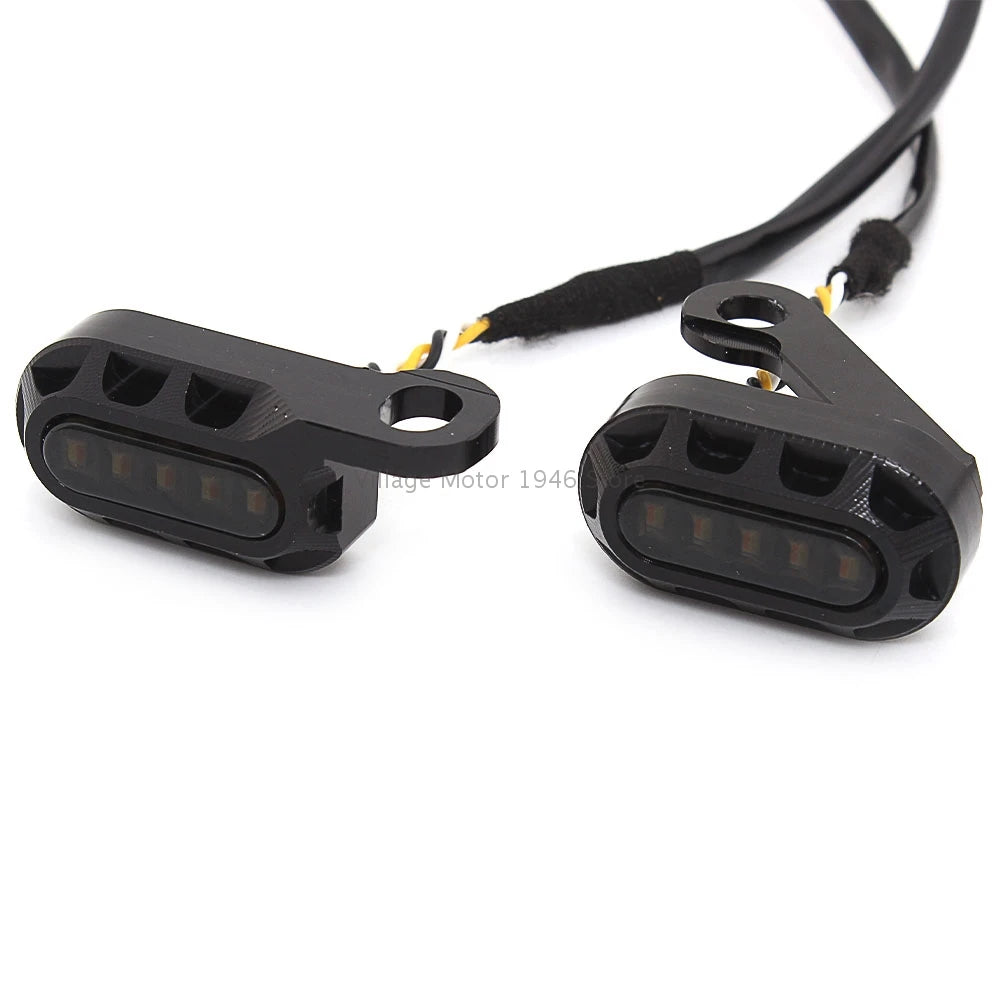 Mini clignotants LED noirs pour Harley Sportster - vue 2