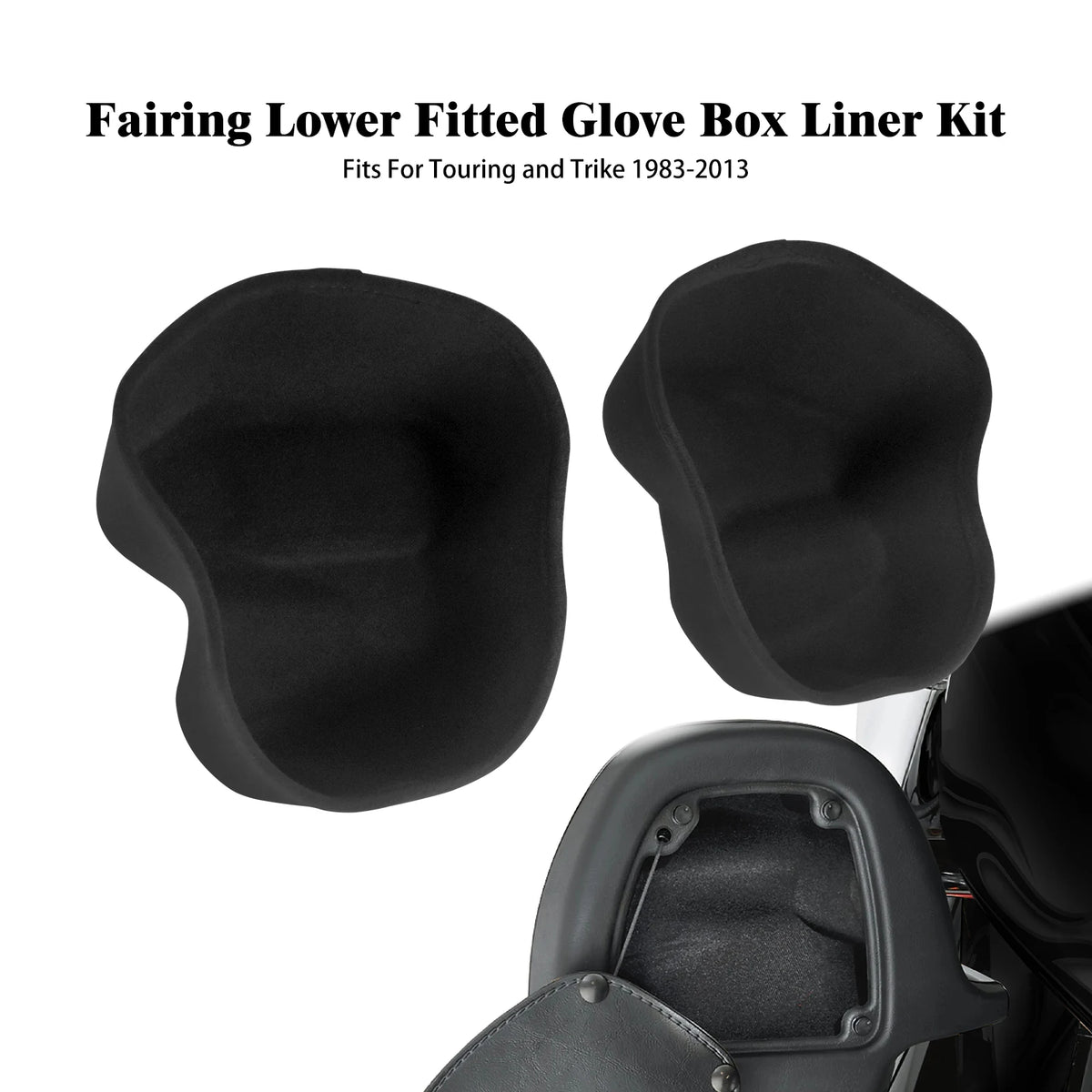 Doublures noires en feutrine pour vide-poches de carénage bas Harley-Davidson - vue 8
