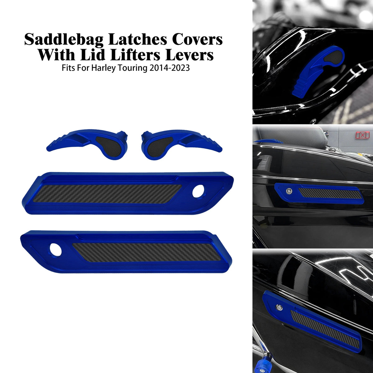 Kit de leviers et caches de verrous de sacoches cavalières en aluminium pour Harley Touring 2014-2025 - vue 12