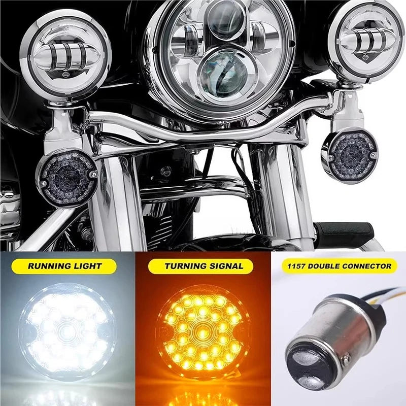 Inserts de clignotants LED pour Harley Road King Electra Glide - vue 2